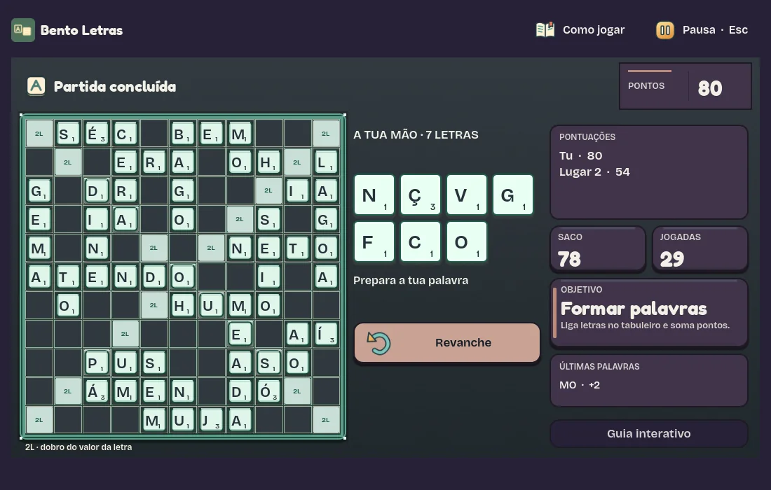 Uma partida de Bento Letras